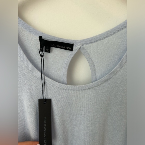 360 Sweater Blue Tank Top with Open Back - Picture 2 of 4